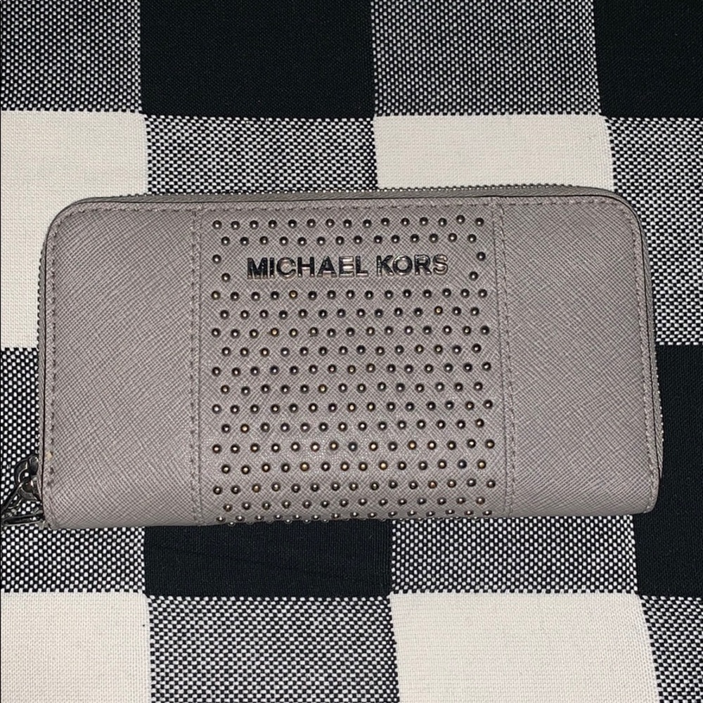 Gray Studded Michael Kors Wallet!